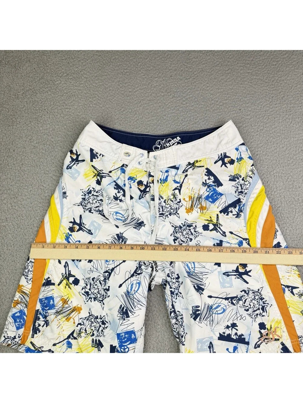 Vintage Kirra Board Shorts Size 31 Y2K 90s 10” Drawstring Surf Skate